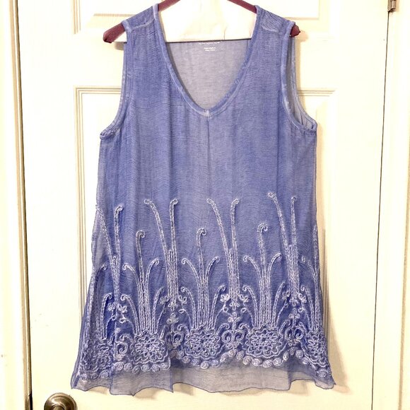 Excellent Condition, Like New, SZ PM, Silk Romance Layering Tank, Blue - Picture 1 of 6
